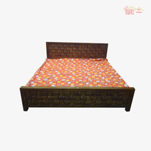 Brown Sheesham Queen Size Bed