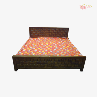 Brown Sheesham Queen Size Bed