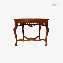 Semi Circle Shaped Carved Wooden Console Table