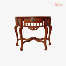 Semi Circle Shaped Carved Wooden Console Table