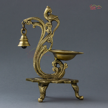 Brass Peacock Design Bell Lamp