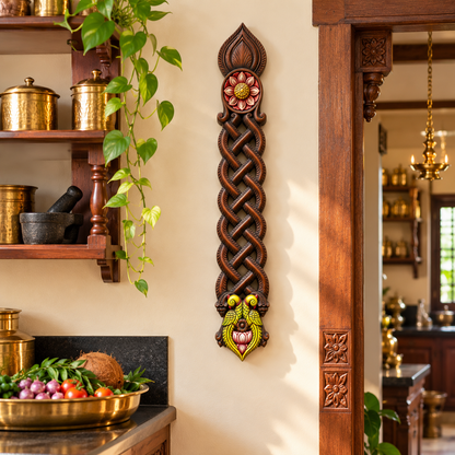 Handcrafted Wooden Aapakoodu Ladle Stand | Traditional Wall-Mounted Kitchen Decor