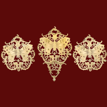 Thar Arts And Furniture - Brass Butterfly Wall Panel Set of Three