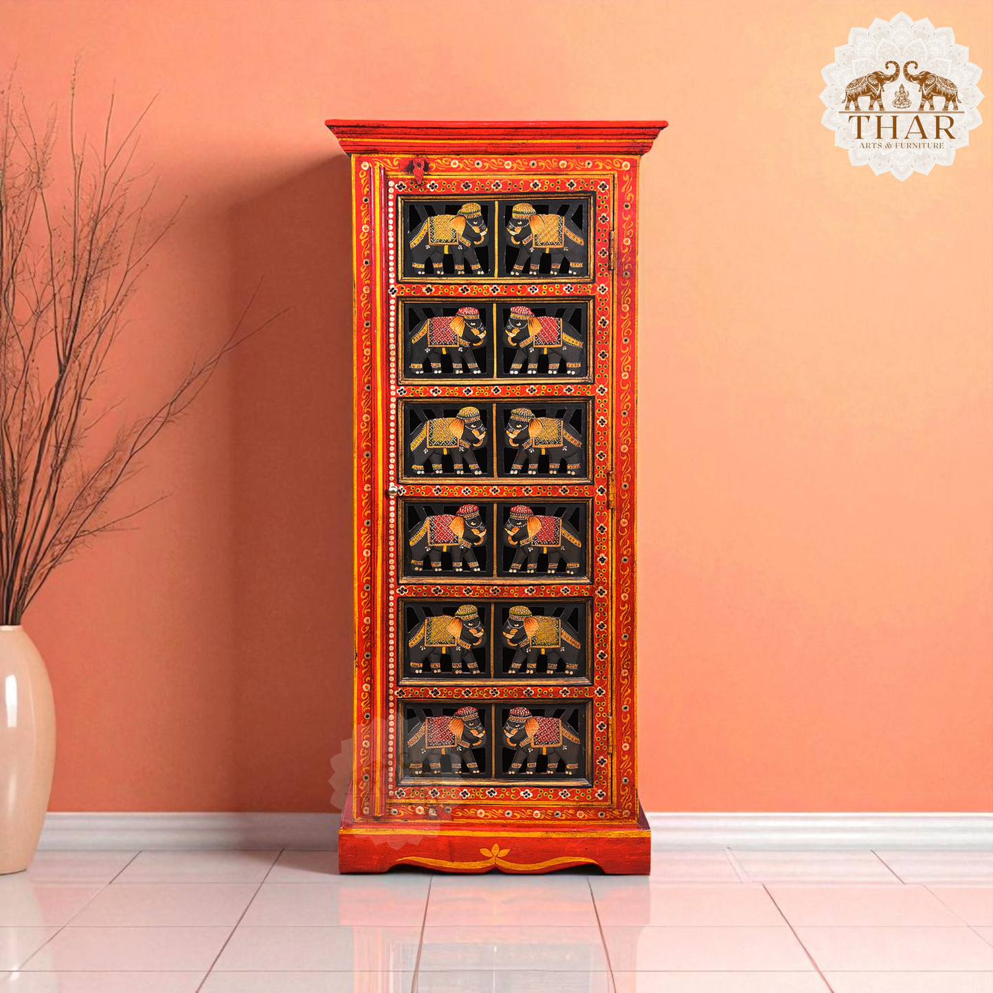 Thar Arts And Furniture - Hand Painted Cabinet