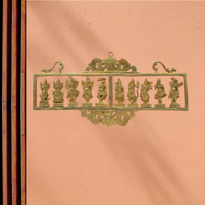 Brass Dashavatar Wall Hanging – The Ten Incarnations of Vishnu | Thar Arts & Furniture