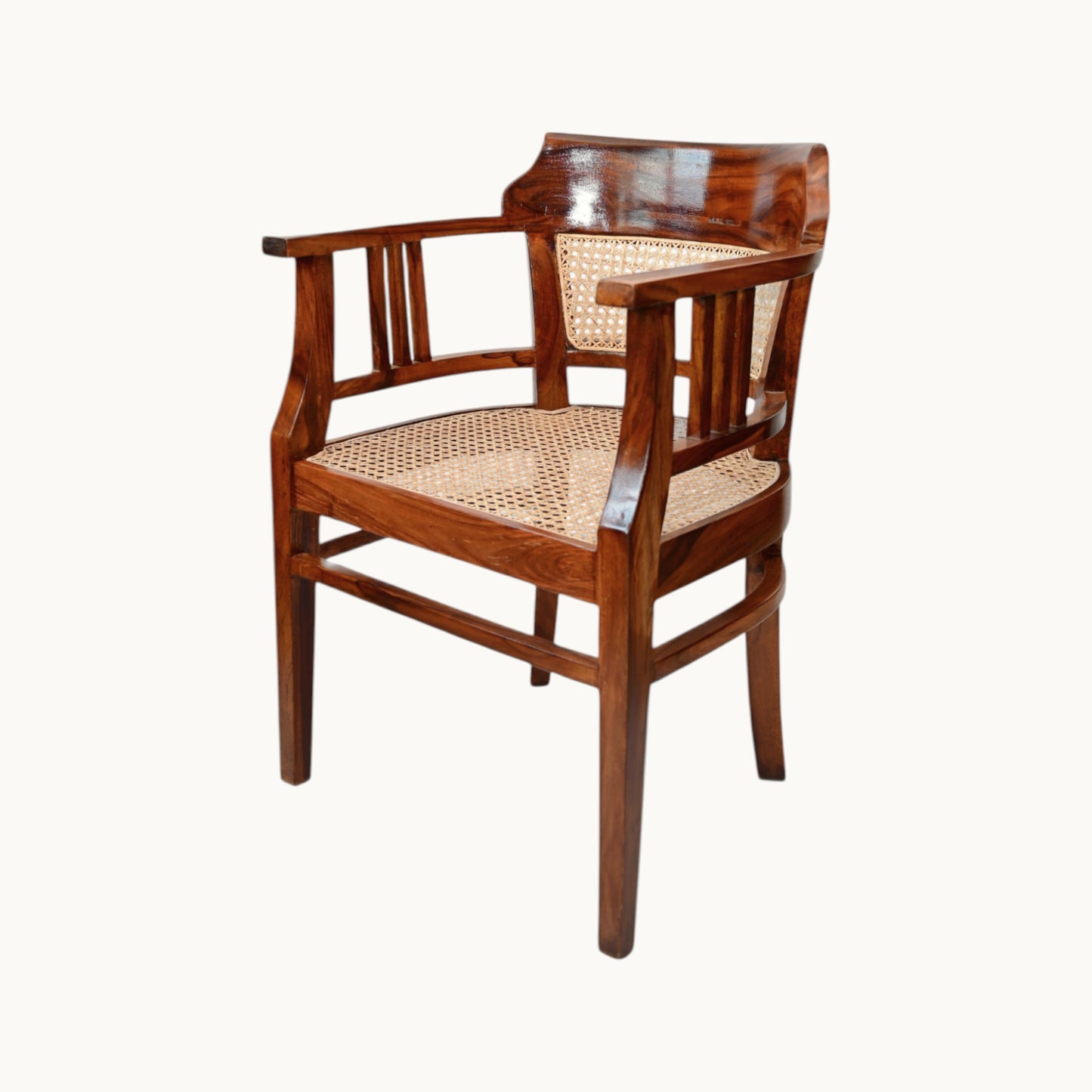 Thar Arts And Furniture - Sheesham Wood Living Room and Bedroom Arm Chair with Cane finish ( Rattan )