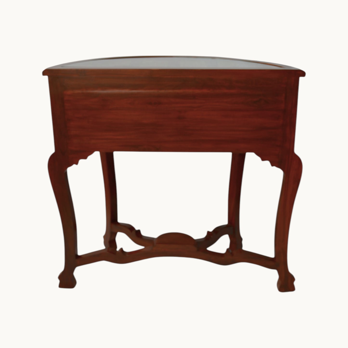 Thar Arts And Furniture - Solid Teak Wood D shaped Console Table with Dhokra and Warli Art