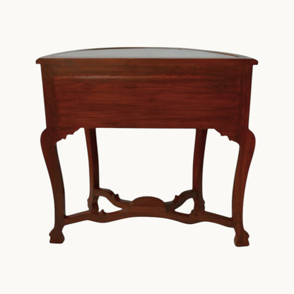 Thar Arts And Furniture - Solid Teak Wood D shaped Console Table with Dhokra and Warli Art