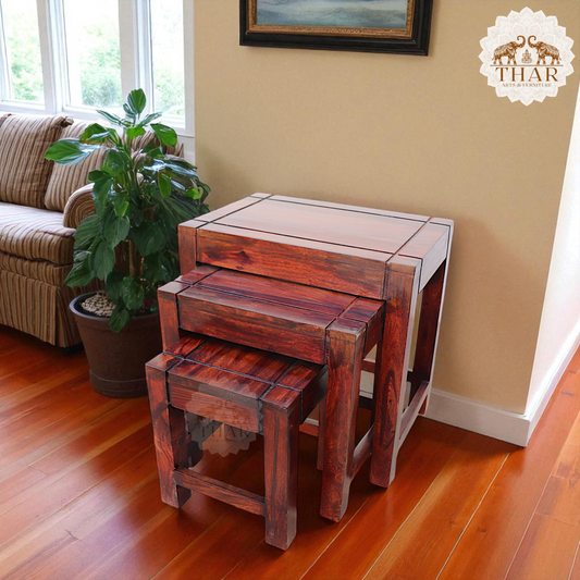 Thar Arts And Furniture - Jade Nesting Stool Set of 3 pcs
