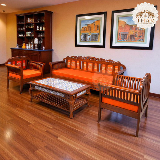Thar Arts And Furniture - Wooden sofa set