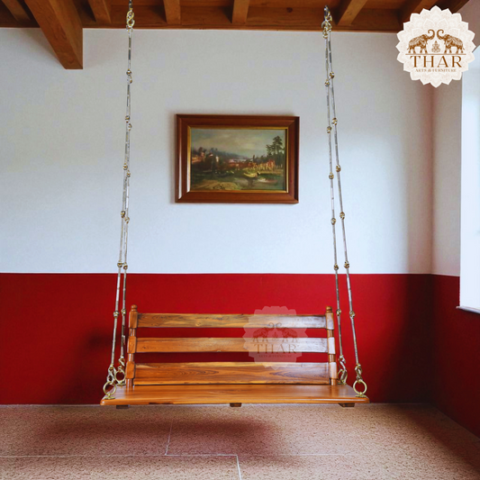 Thar Arts & Furniture – Teak Wood Swing with Back Rest