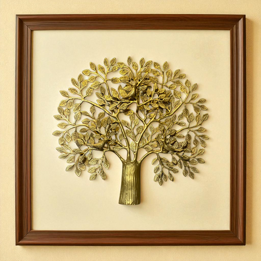 Handcrafted Brass Kalpavriksha Tree of Life Wall Hanging – Grand Decorative Symbol of Abundance and Positive Energy for Living Room and Office
