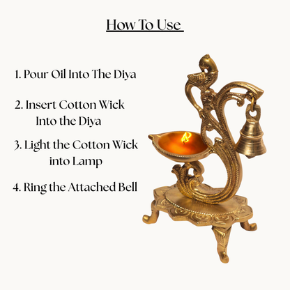 Brass Deepam – Traditional Pooja Lamp for Home Temple