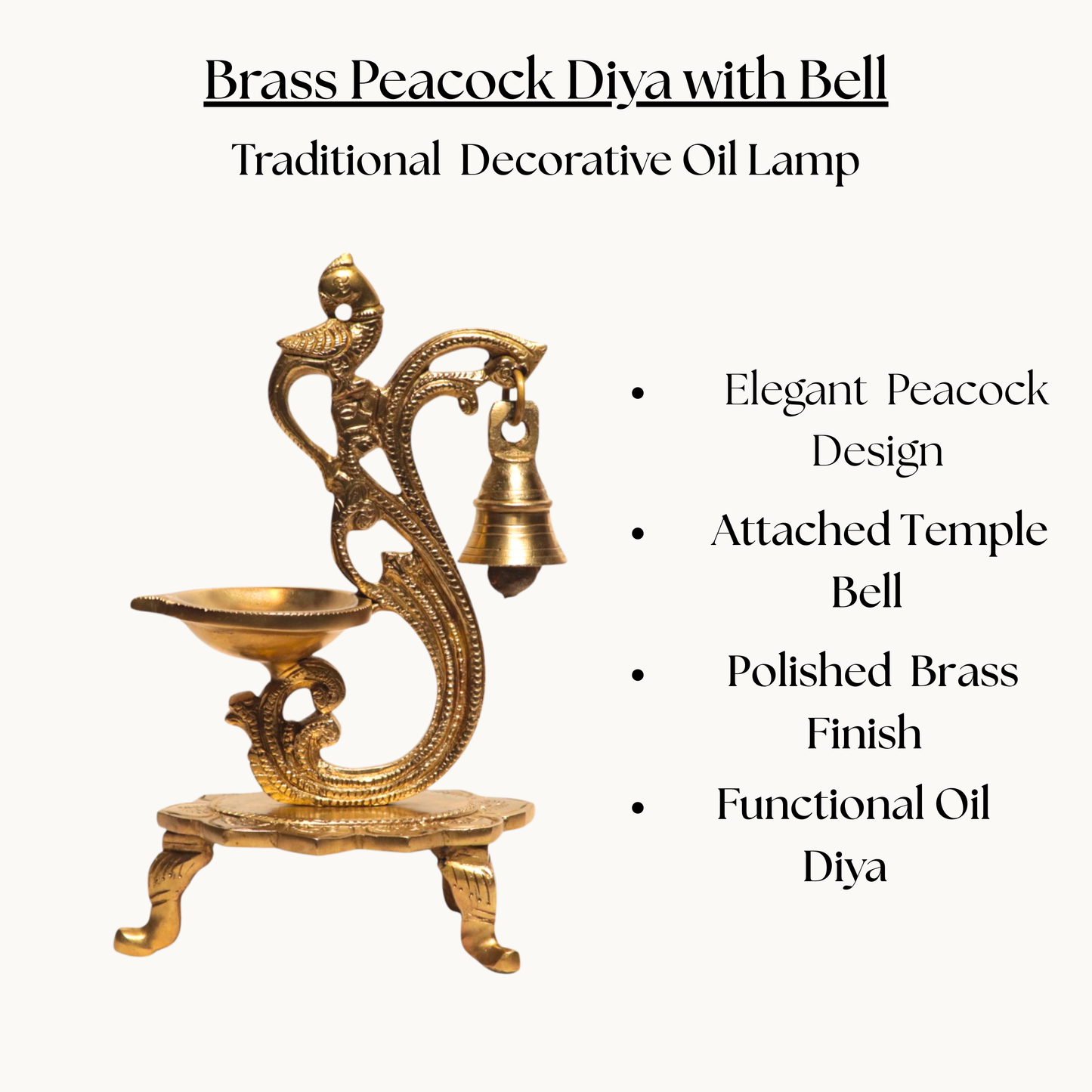 Brass Deepam – Traditional Pooja Lamp for Home Temple