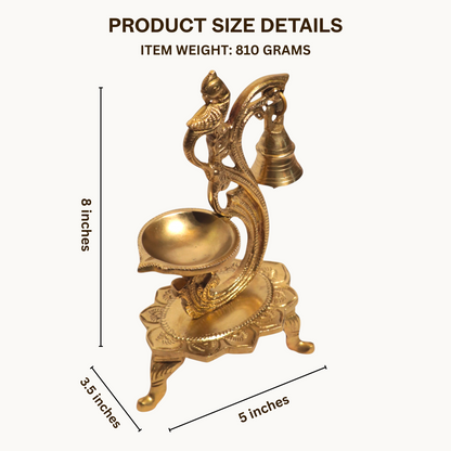 Brass Deepam – Traditional Pooja Lamp for Home Temple