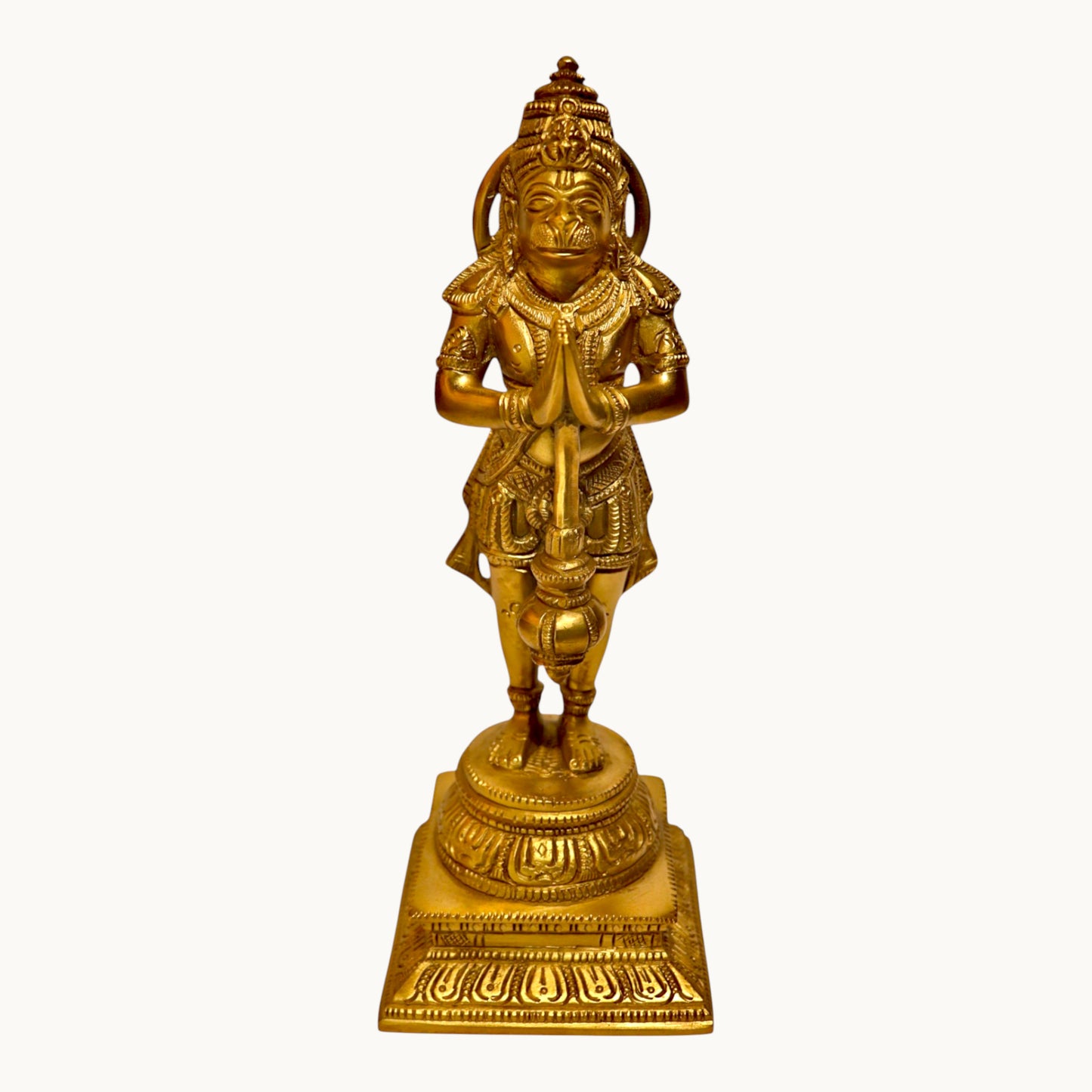Thar Arts And Furniture - Handcrafted Brass Hanuman Idol | Standing Murti for Pooja Room & Spiritual Décor