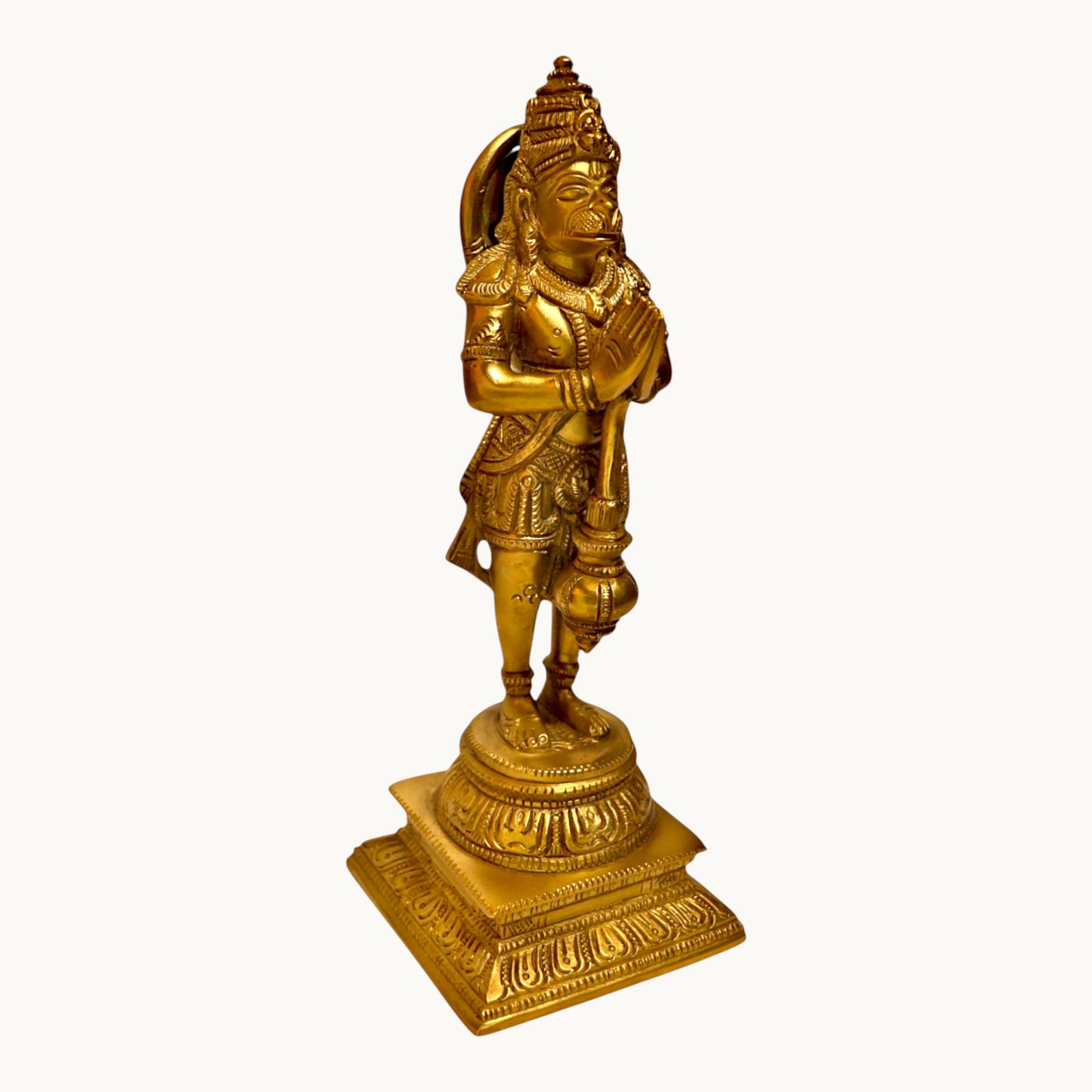 Thar Arts And Furniture - Handcrafted Brass Hanuman Idol | Standing Murti for Pooja Room & Spiritual Décor