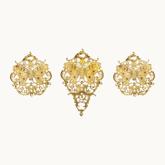 Thar Arts And Furniture - Brass Butterfly Wall Panel Set of Three