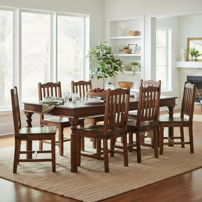 Solid Sheesham Wood Dining Table Set – 6 Seater | Traditional Chair Design | Thar Arts & Furniture