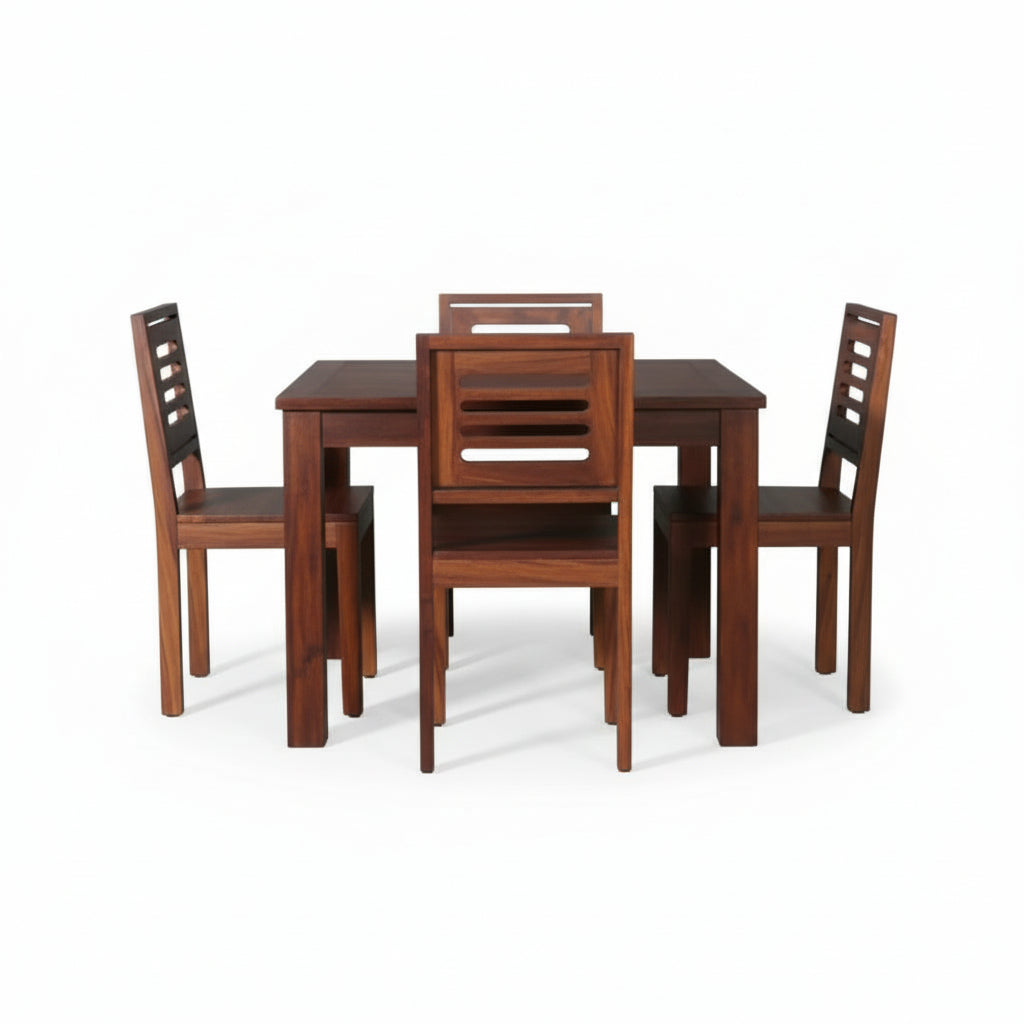Solid Sheesham Wood Dining Table Set – 4 Seater | Minimalist Modern Design | Thar Arts & Furniture