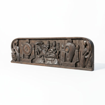 Thar Arts And Furniture - Vishnu Wooden Panel with Shank & Chakra