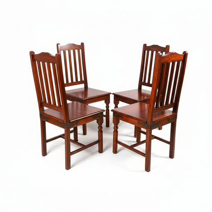 Solid Sheesham Wood Dining Table Set – 4 Seater | Classic Turned-Leg Design | Thar Arts & Furniture