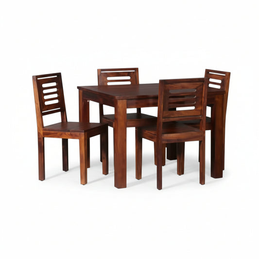 Solid Sheesham Wood Dining Table Set – 4 Seater | Minimalist Modern Design | Thar Arts & Furniture