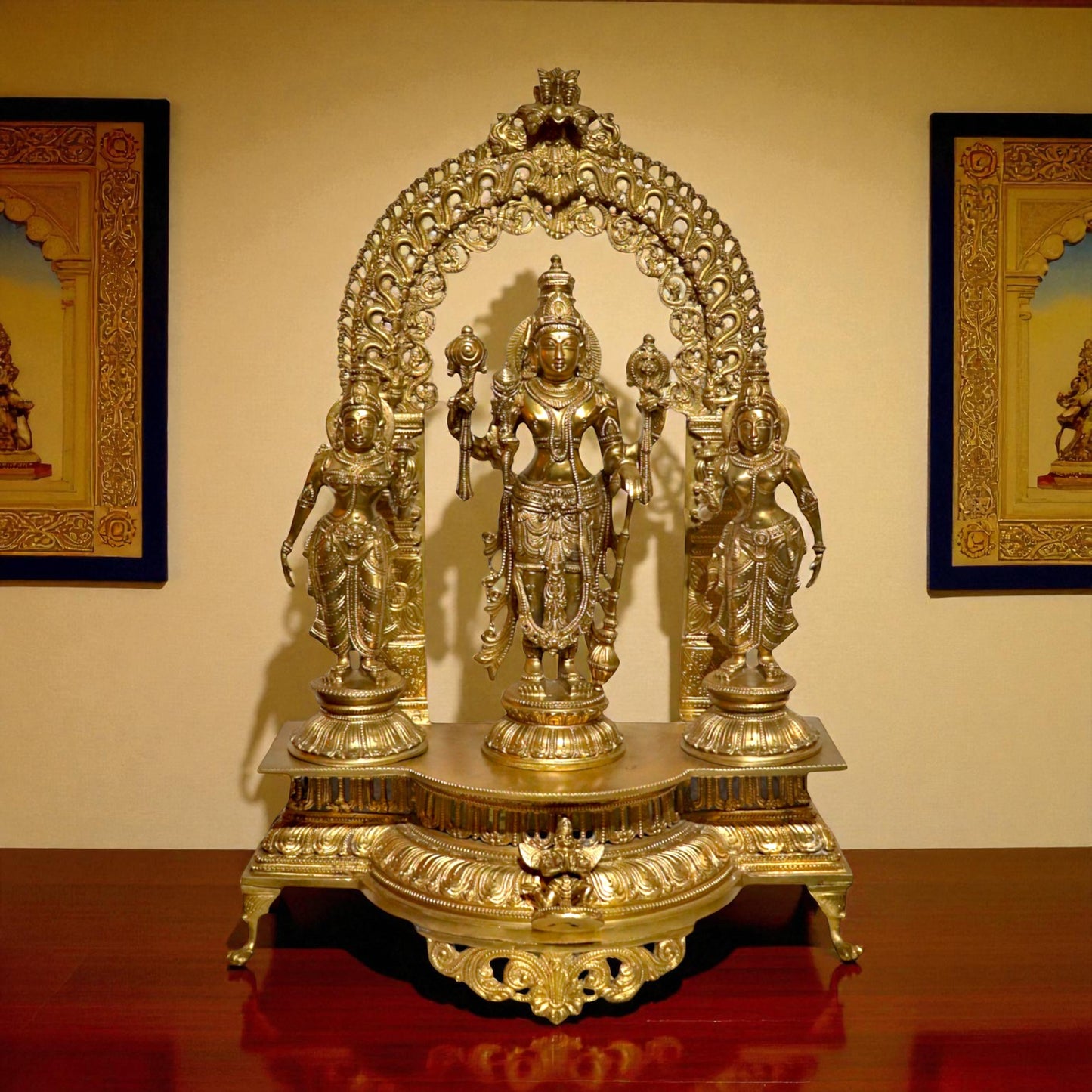 Bronze Vishnu Family Statue – Divine Home Decor | Thar Arts & Furniture