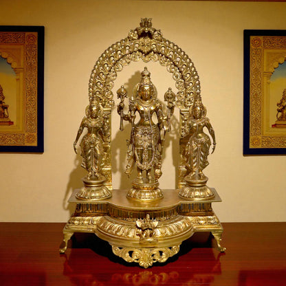 Bronze Vishnu Family Statue – Divine Home Decor | Thar Arts & Furniture