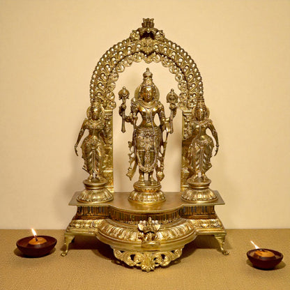 Bronze Vishnu Family Statue – Divine Home Decor | Thar Arts & Furniture
