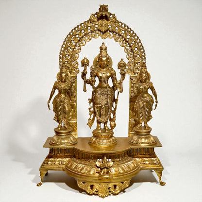 Bronze Vishnu Family Statue – Divine Home Decor | Thar Arts & Furniture