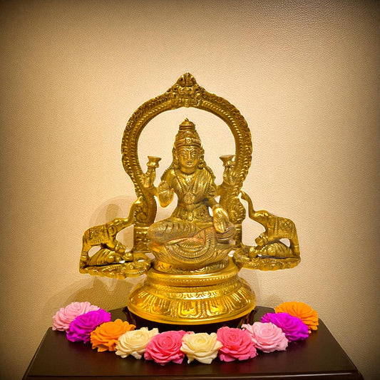 Thar Arts And Furniture - Lakshmi with Elephant Idols